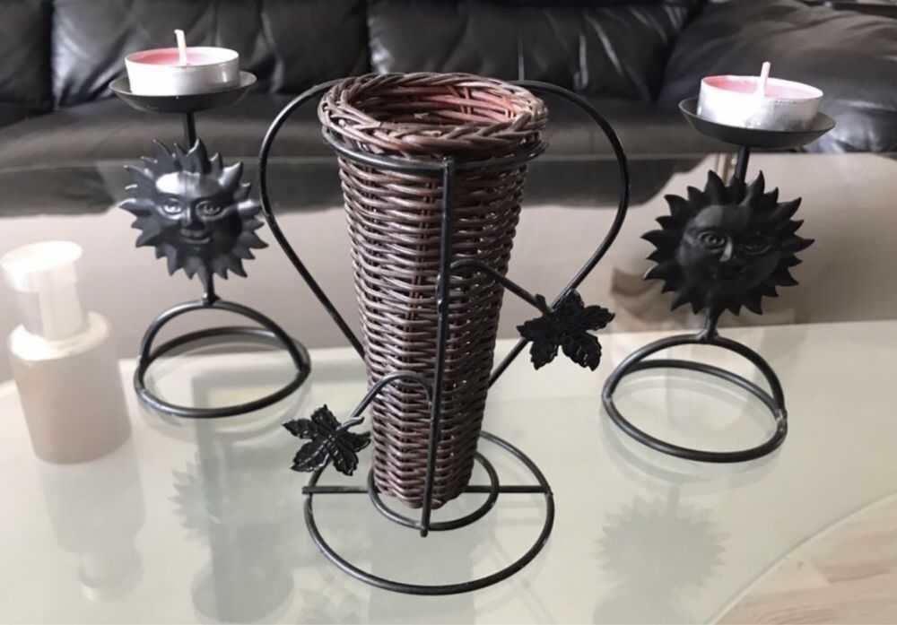 Керамика, табла с цветя и билки, свещници