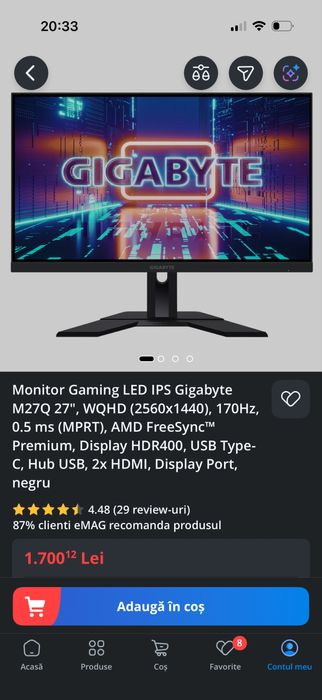 Monitor Gigabyte M27Q KVM