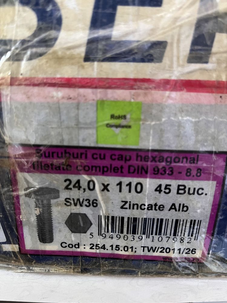 Surub cap hexagonal M24*110 -933/8,8