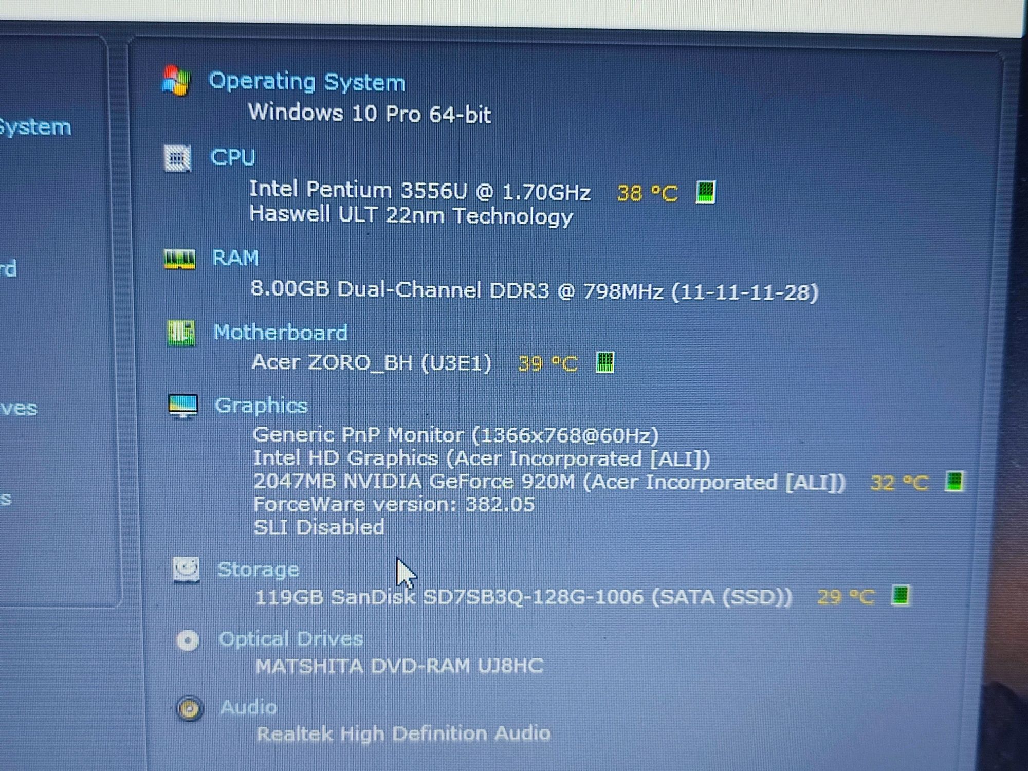 Laptop Gaming Acer Aspire E5 - Nvidia GF 920M/ 8Gb RAM/ SSD 128Gb