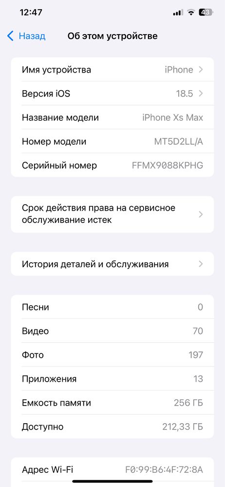 Iphone xs max 256GB