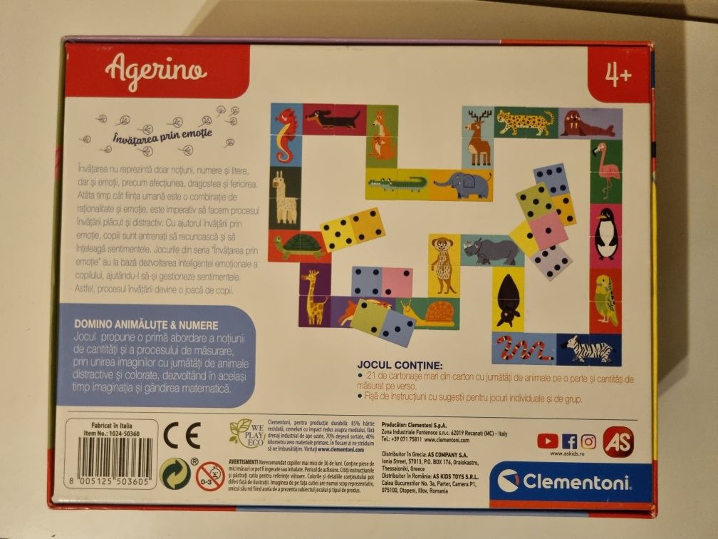 Joc Agerino Domino Animalute si Numere