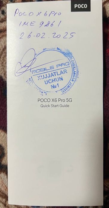Poco x6 pro 5g kafolati bor.