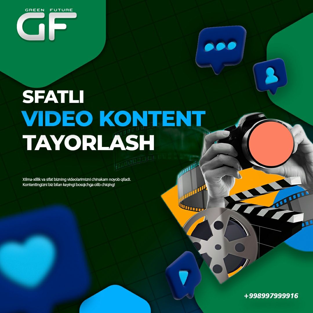 PROFISIONAL VIDEOKONTENT yaratish | Videoproduction