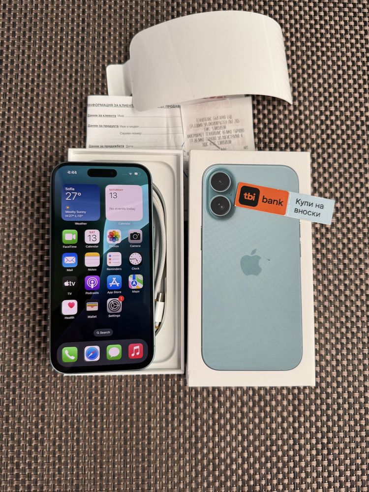 НОВ! /*ЛИЗИНГ*/ IPhone 16 128Gb Teal / 24М Гаранция