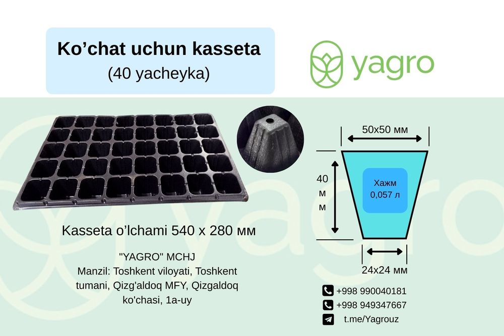 Кассета для рассады. Ko‘chat uchun kasseta.