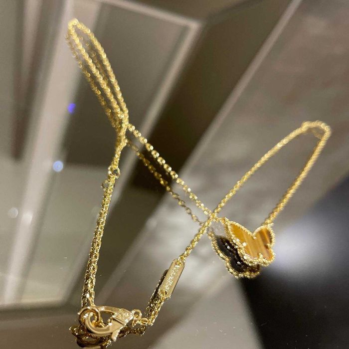 Van Cleef & Arpels VCA Lucky Alhambra Tiger Eye Butterfly Дамско Колие