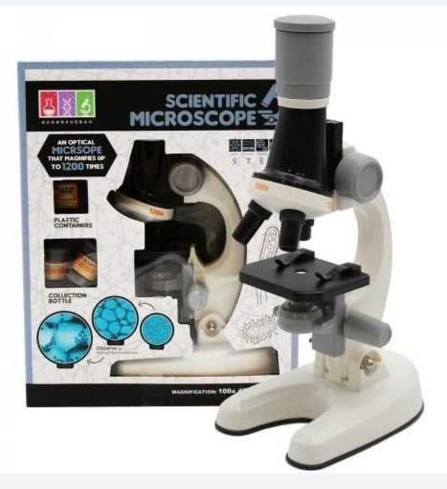 Детский Микроскоп с 3 объективами с приборами 1013A белый dm7