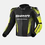 Кожено мото яке SHIMA STR 2.0 Fluo/Black гърбица,протектори,вентилация