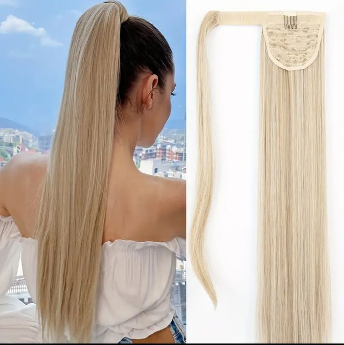 Екстеншън рус / Плитка конска опашка дължина 60см