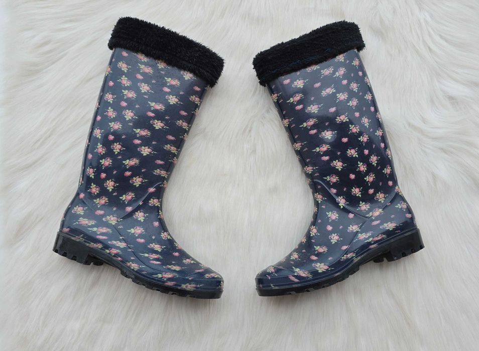 Дамски гумени ботуши №37 с вадещ се чорап