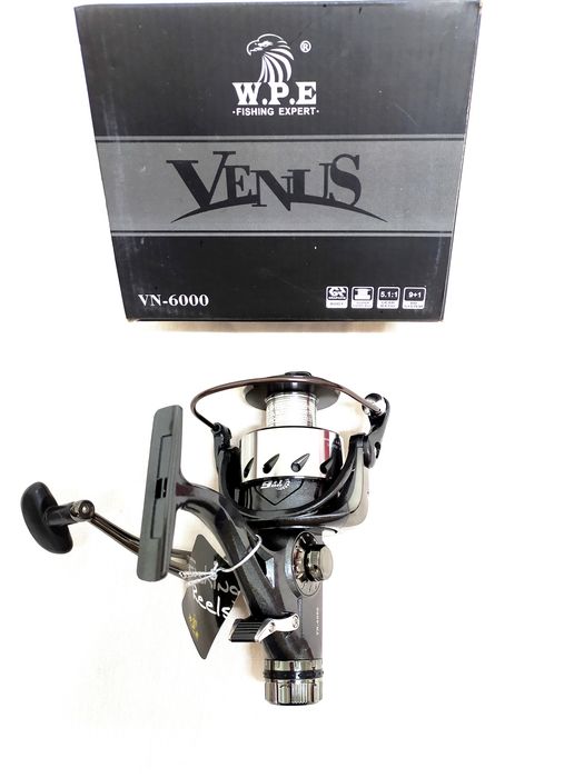Катушка "WPE VENUS 6000" металлическая ручка,металлическая шпуля, 9+1