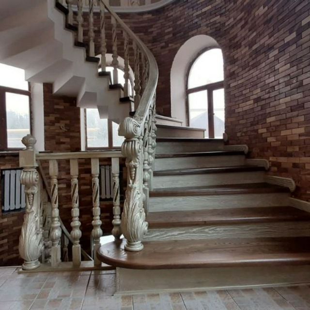 Обшивка лестница установка Деревяный Карагаш Сосна дуб на заказ