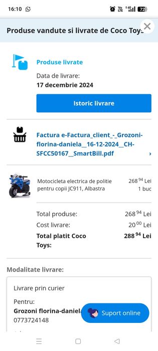 Motocicleta electrica copii de poliție