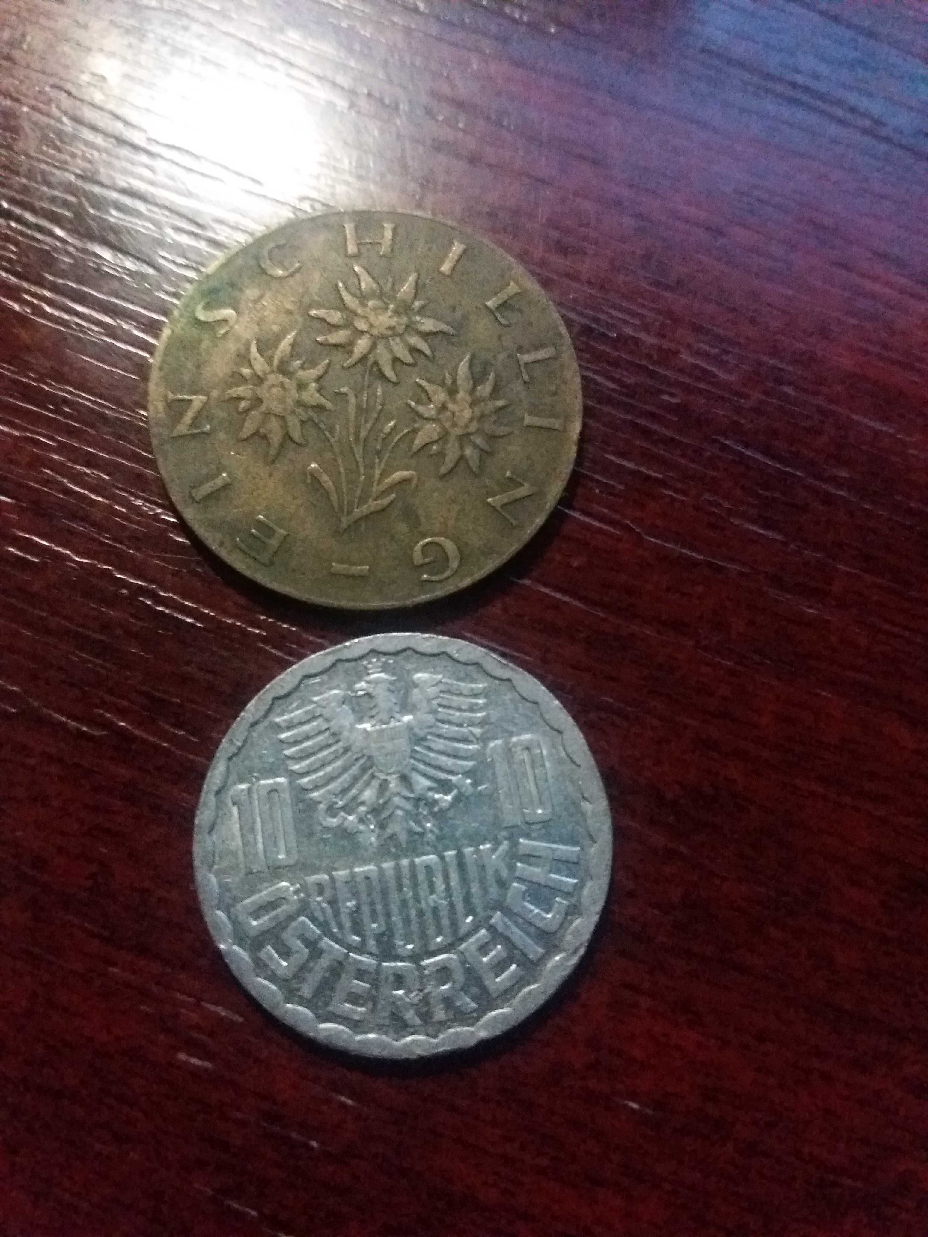 Monede vechi Austria - 1 schilling 1959, 10 groschen 1992