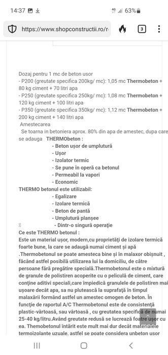 thermobeton granule polistiren thermobeton