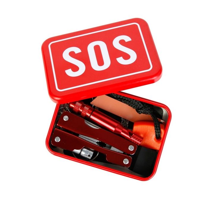 Мини комплект за оцеляване "SOS" в метална кутия
