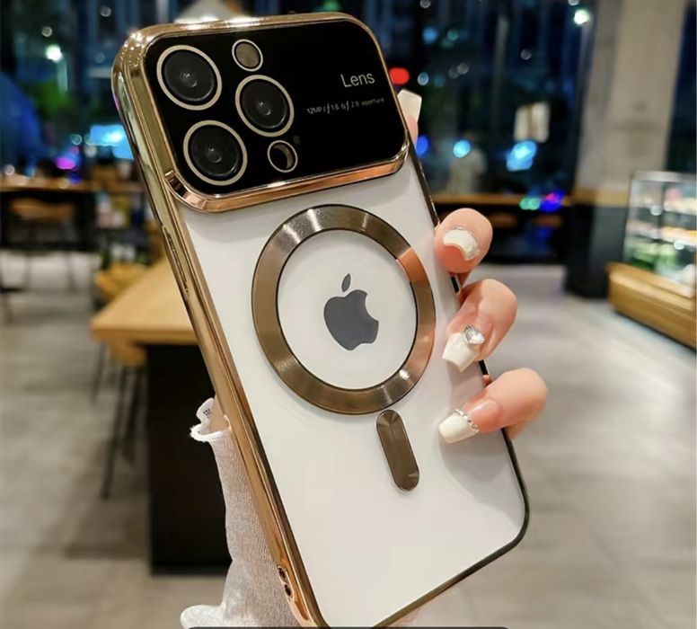 Iphone 14/15/PRO/MAX/PLUS Husa Silicon Lens Type Magsafe Camera Full