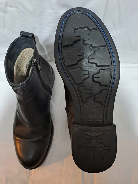 Ghete / Bocanci Piele Naturală Neagră Talpă Made in Italy-Mărime 43