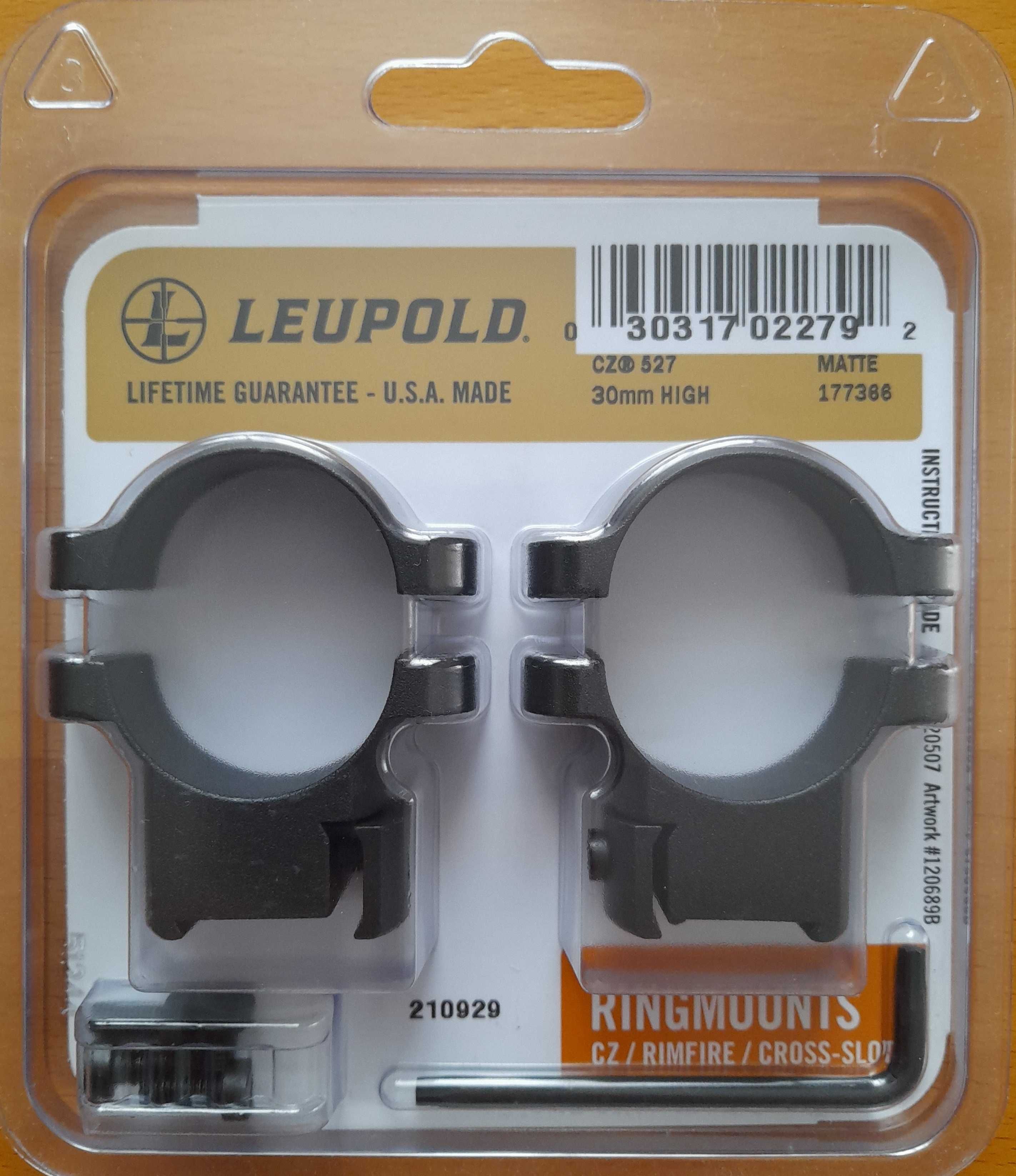 Inele Leupold Ringmounts CZ527, Cross-Slot, 30mm, inalte, NOI