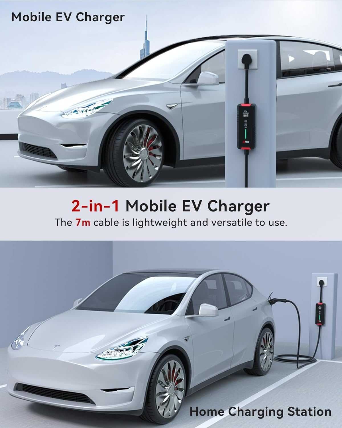 MCEVKELN EV зарядно тип 2, 3kW 7M| 1-фаза| 13A Режим 3, 6A-13A