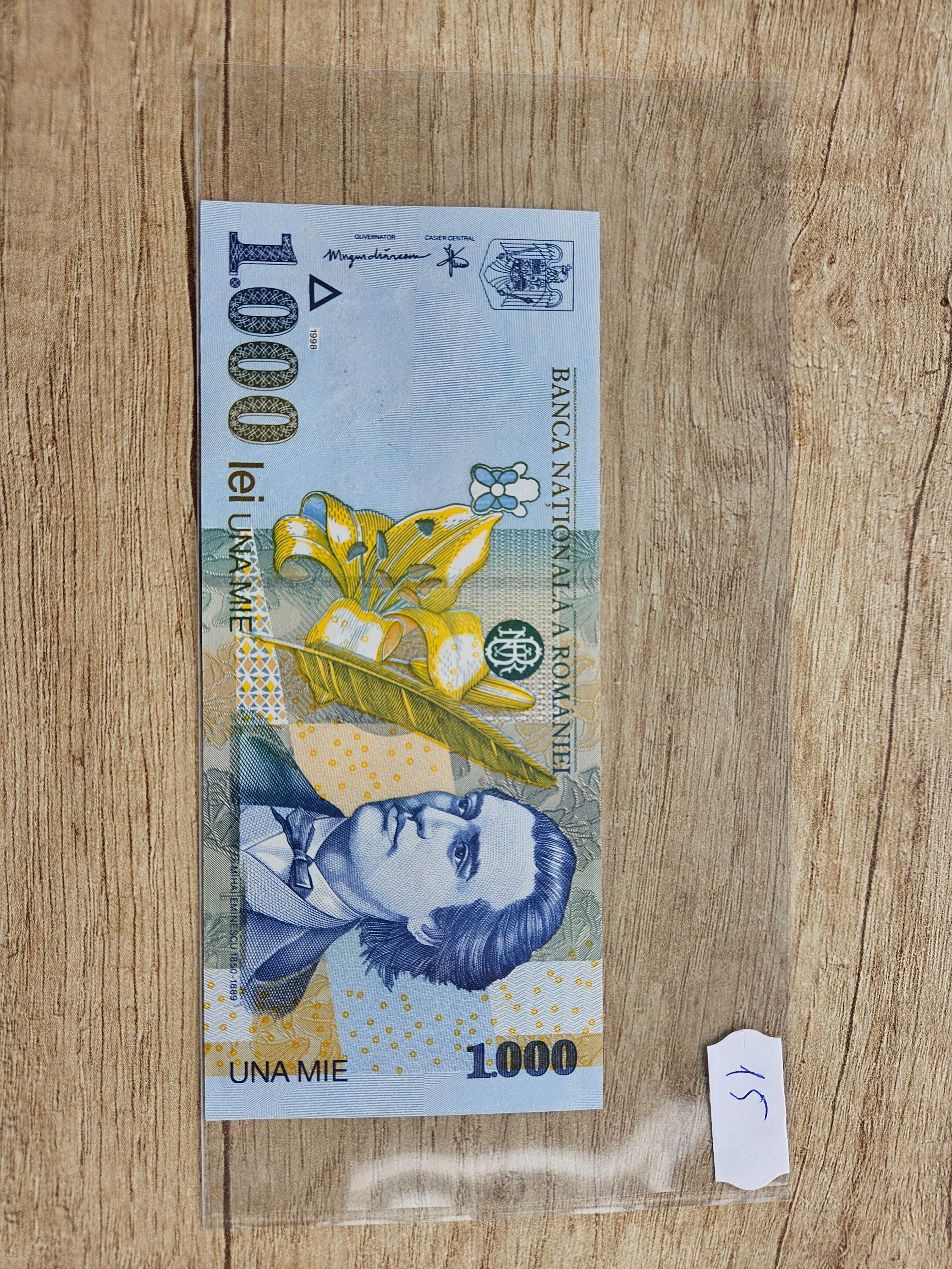 5000 lei 1998 Lucian Blaga + 1000 lei 1998 Mihai Eminescu