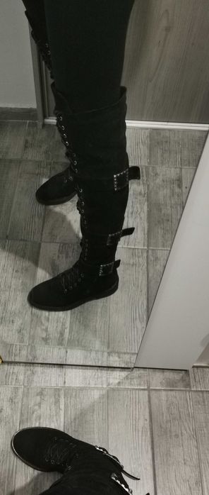 Дамски ботуши естествен велур Aquamarine shoes