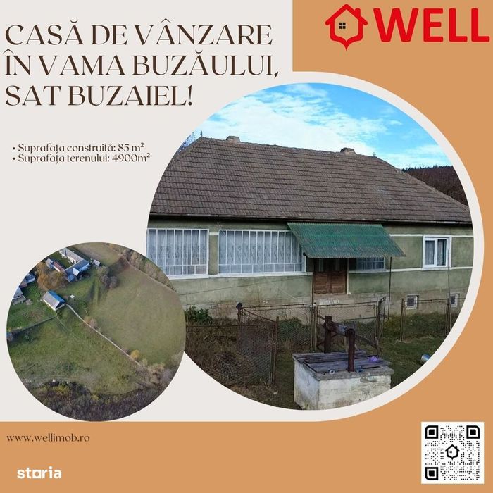 Casă de vânzare în Vama Buzăului, sat Buzaiel!