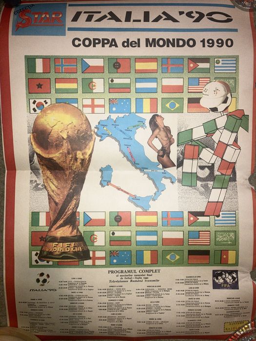 Vand poster Cupa Mondiala Italia 1990 - Romania