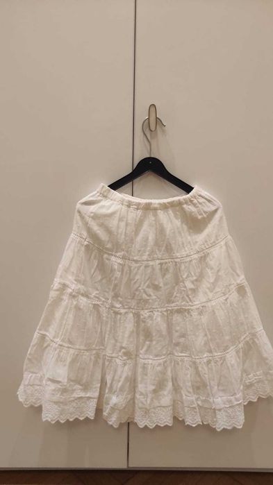 Fusta alba lunga DopoDopo Girls 128 cm