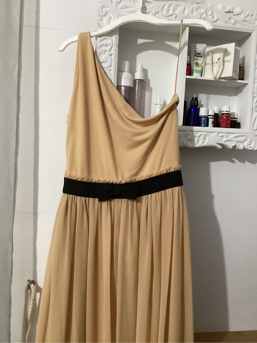 Rochie maxi, Nissa,  bej, marime S