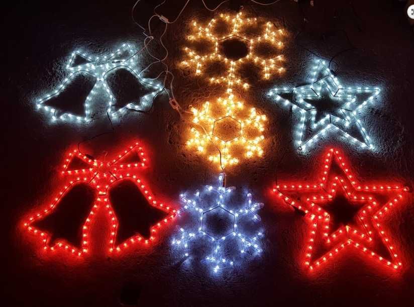 Мигащи Лед фигурки в 10 варианта Камбани звезда коледни лампички