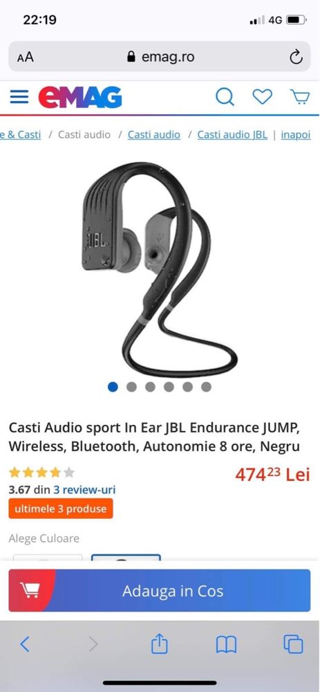 Casti Audio sport In Ear JBL Endurance JUMP