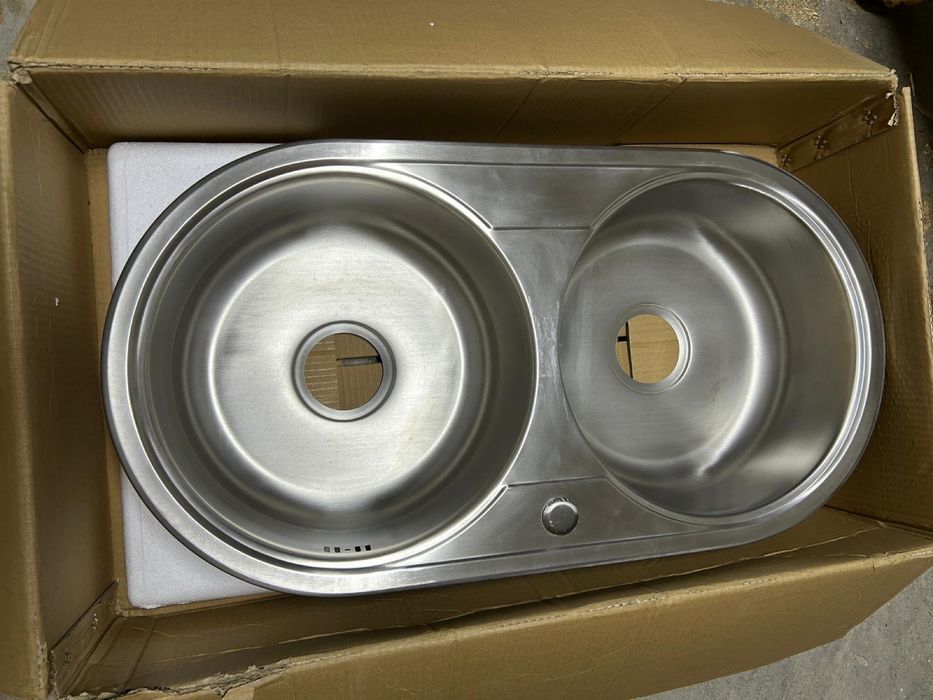 Chiuveta rotunda dubla inox de bucatarie