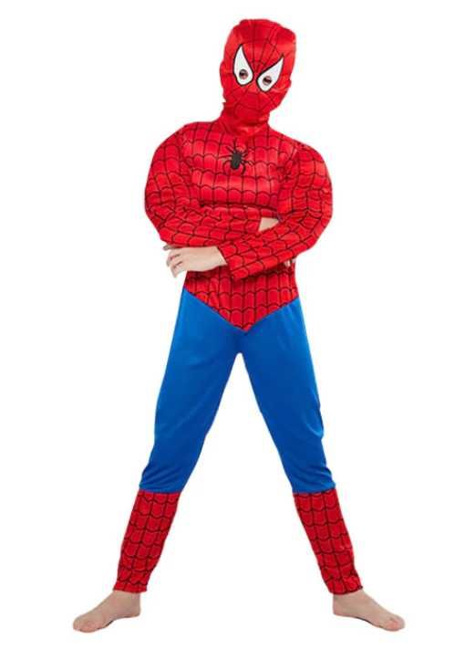 Детски костюм на Спайдърмен с мускули, маска + ПОДАРЪК йо-йо Spiderman