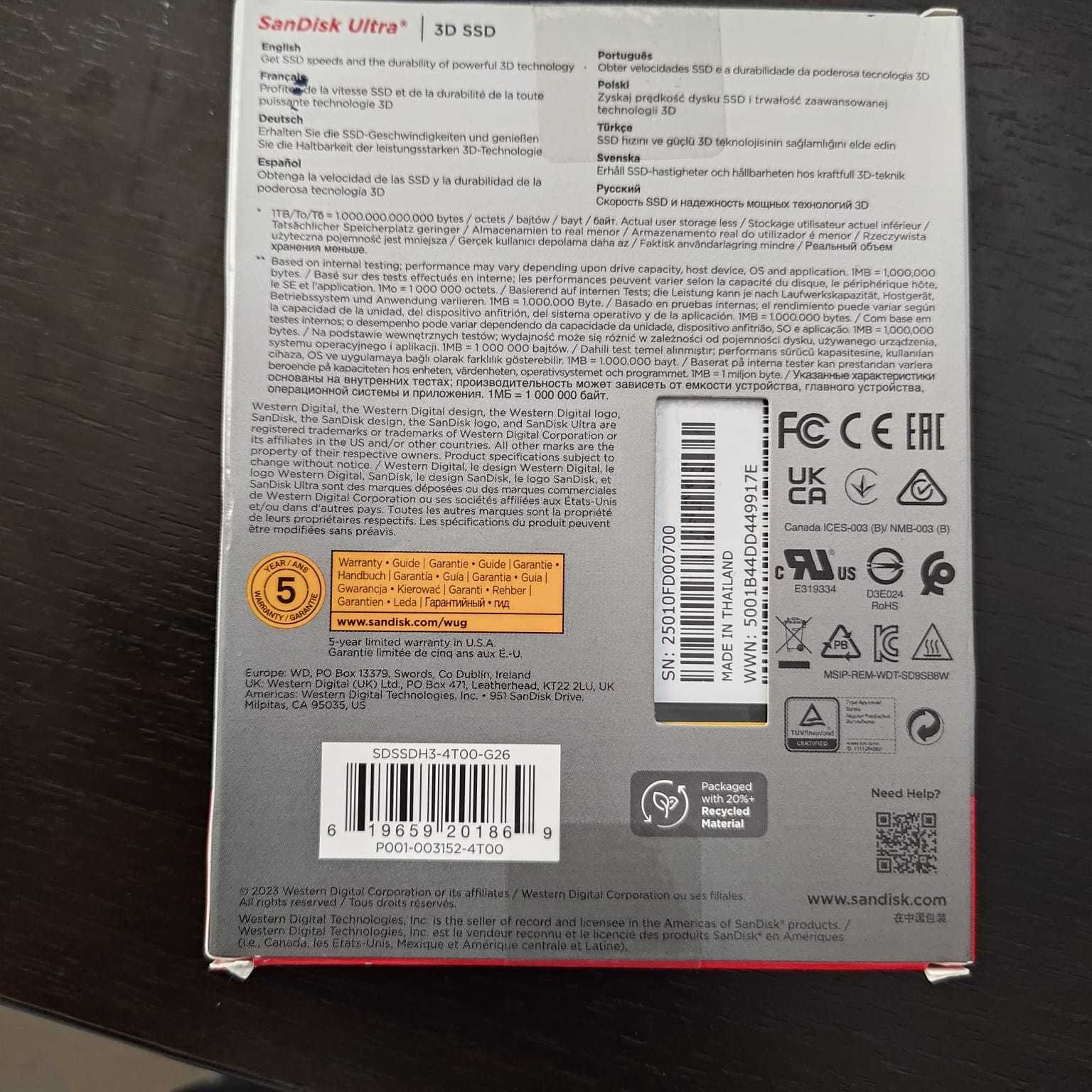 SSD SanDisk Ultra 3D 4tb