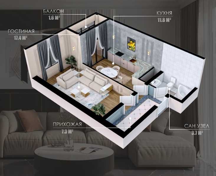 Купи срочно не опоздай Новостройка 2026- 48,331 $ 1-кмн