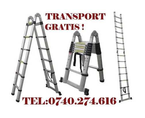 Scara telescopica din aluminiu 2m /2.6m/ 3.2m /3.8m Transport GRATIS !