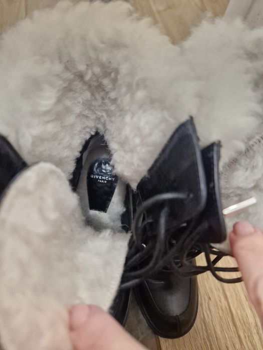 Givenchy кожени боти, shearling