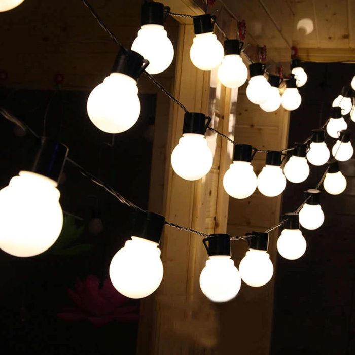 Гирлянда уличная "Лампочки", прямая, черная, 10м