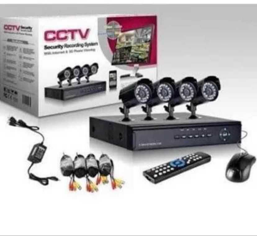 Sistem supraveghere CCTV, 4 camere pentru exterior cu telecomanda