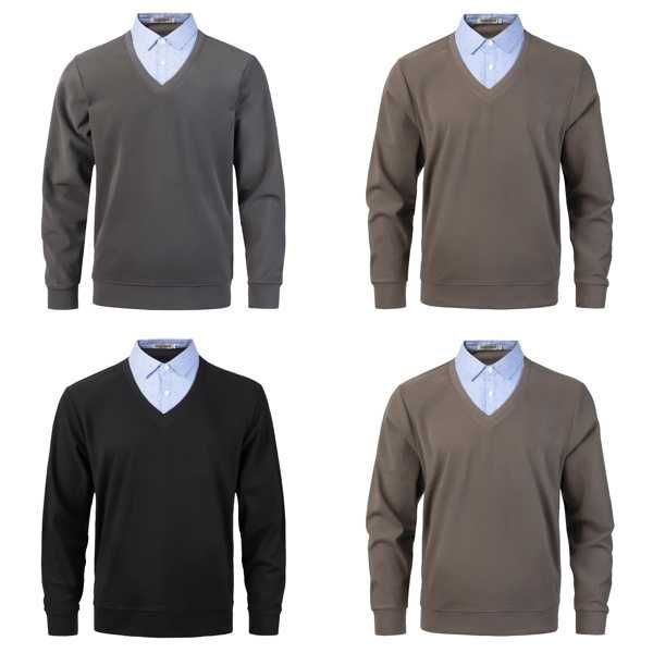 Pulover 2 in unu, cu guler camasa