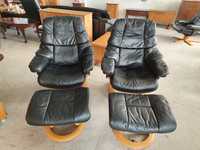 Комплект от две Relax кресла с отоманка от естествена кожа