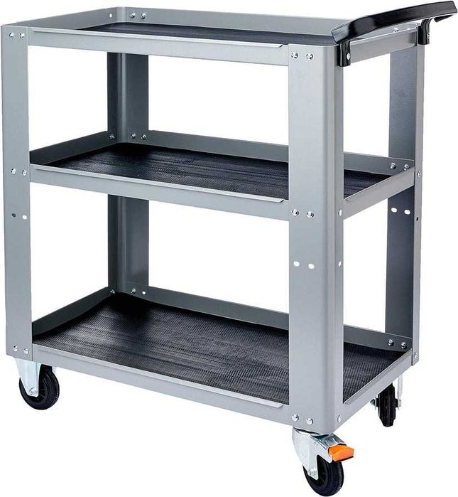 Carucior scule, echipat cu 3 polite utile 4 roti, sarcina max 200 kg