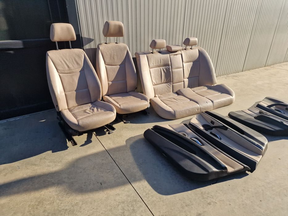 Interior scaune bancheta piele crem oyster cu încălzire bmw e90 uk