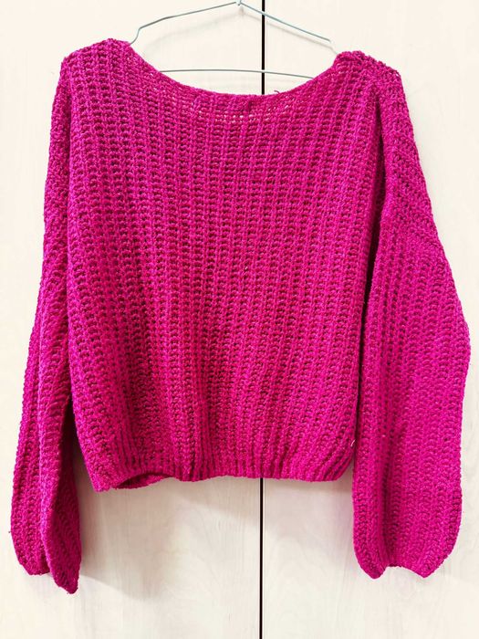 Pulover fucsia de iarnă