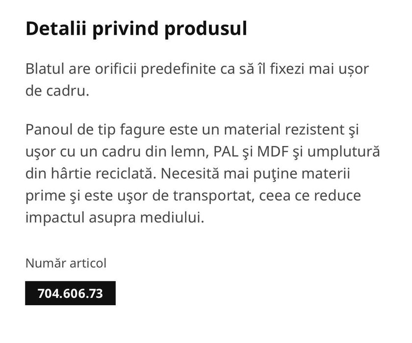 NOU! Blat IKEA 120x60 cm gri închis