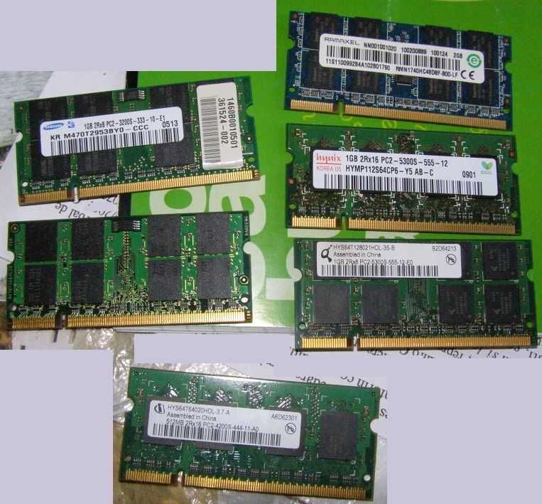 Memorii laptop 2 Gb DDR2 Nanya, Ramaxel, 1gb Samsung, Hynix si schimb