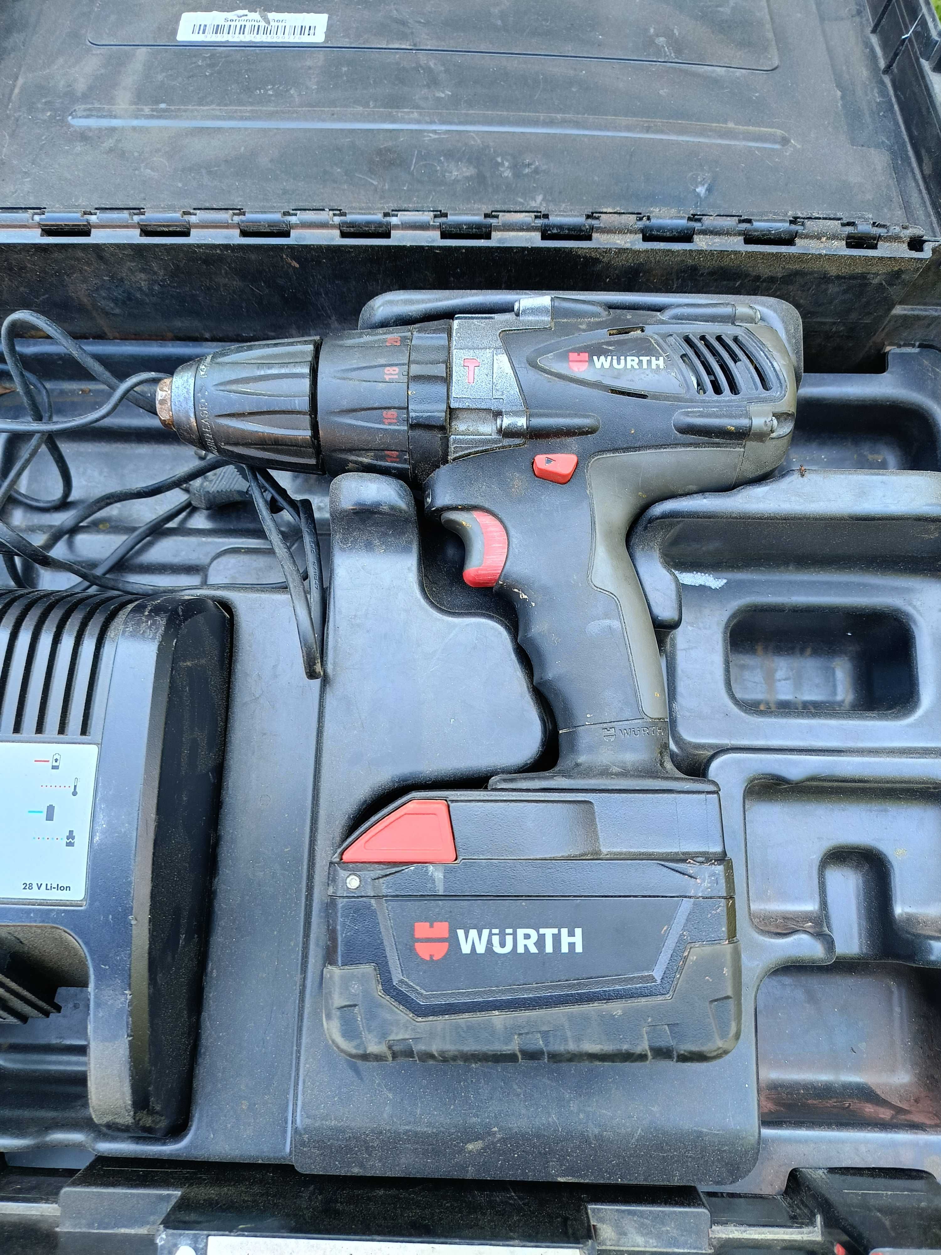 Винтоверт WÜRTH  28V - ударен, батерията е отлична
