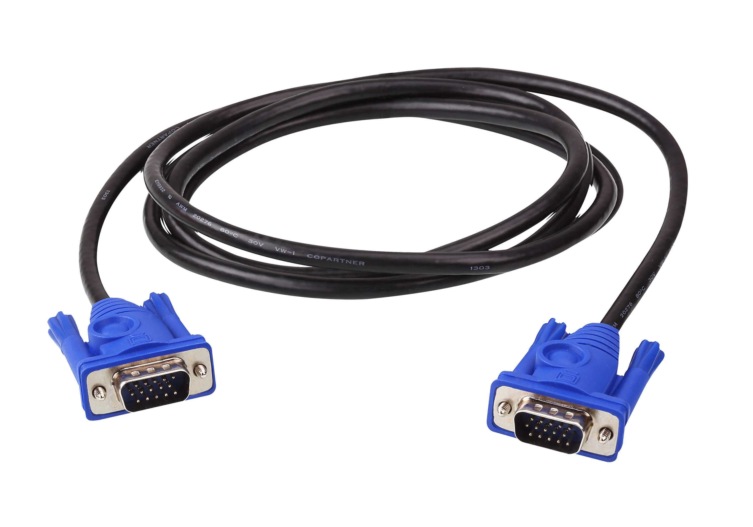 Кабель Atcom VGA - VGA (AT8001), черный/синий